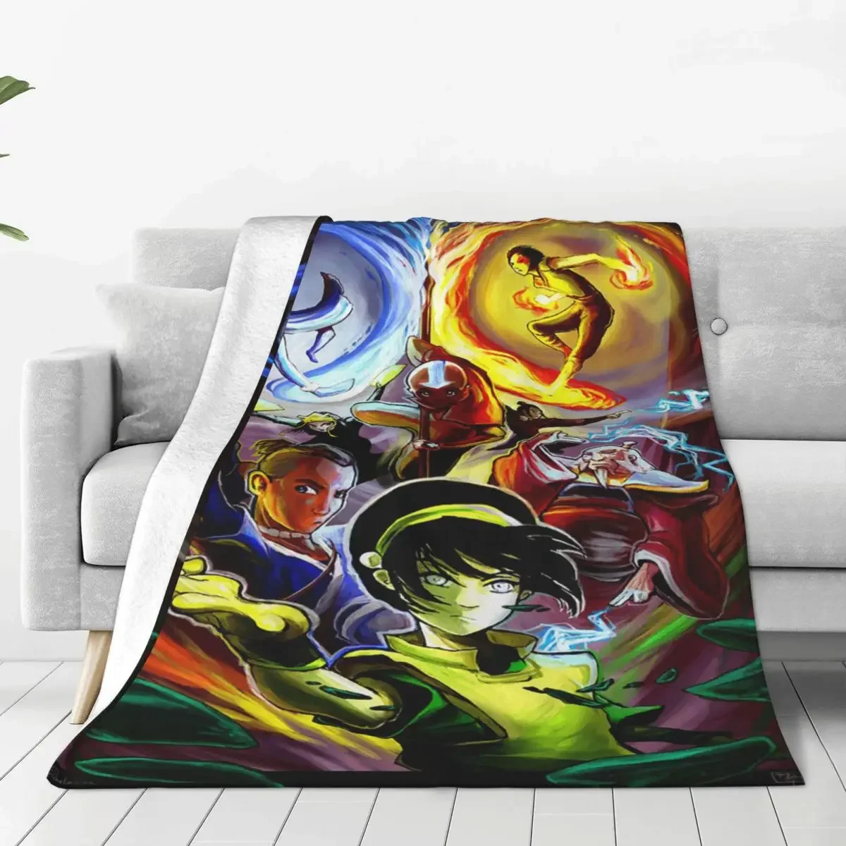 

Avatar Baby Blankets Last Airbender Cartoon Plaid Velvet Printed Portable Warm Throw Blanket for Sofa Travel Bedspread