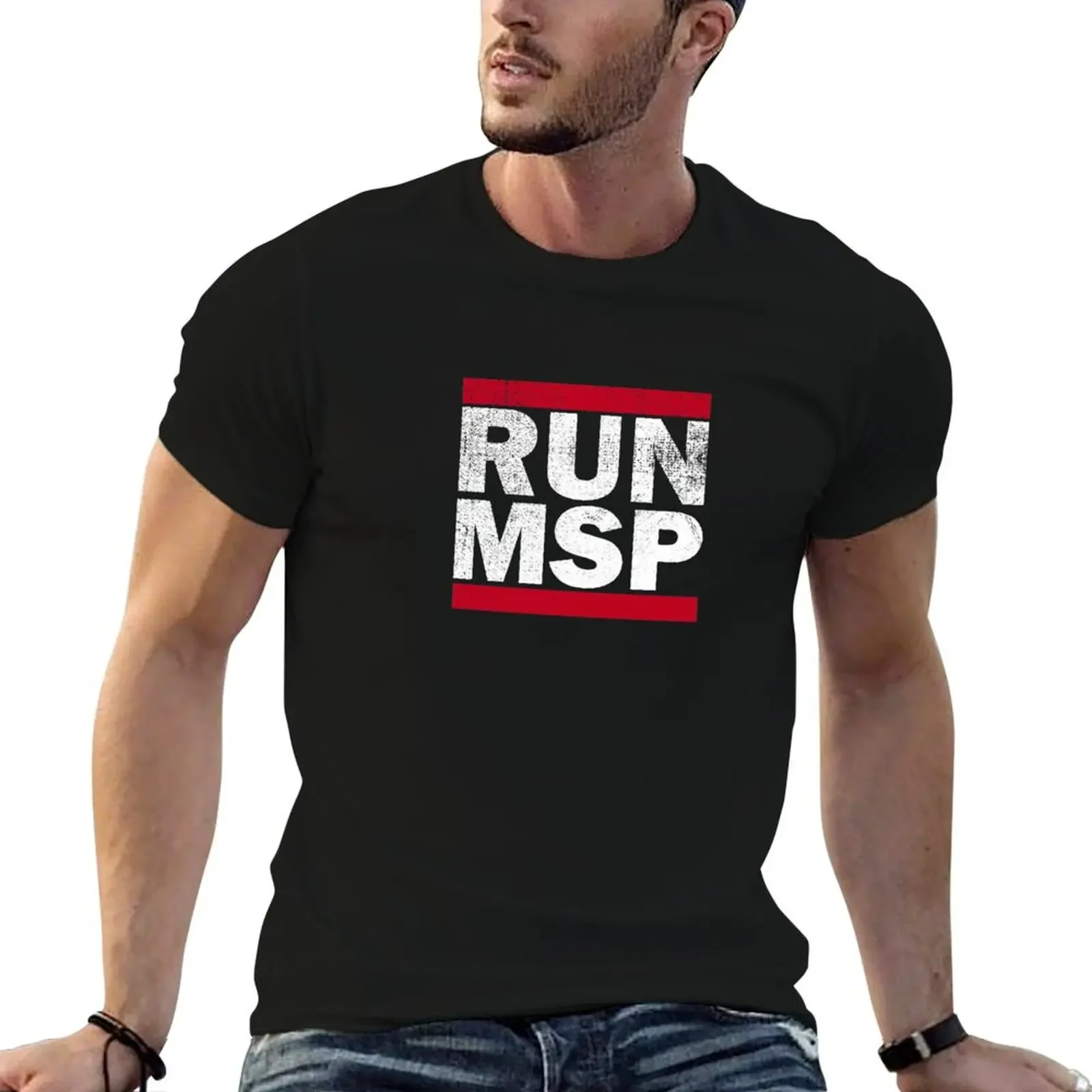 Run MSP Minneapolis St. Paul T-Shirt summer clothes boys whites blanks men workout shirt