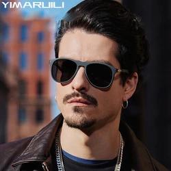 YIMARUILI Fashion Retro Pilot Eyewear Ultralight Trend Driving Travel Optical Prescription Polarized Sunglasses Men and Women