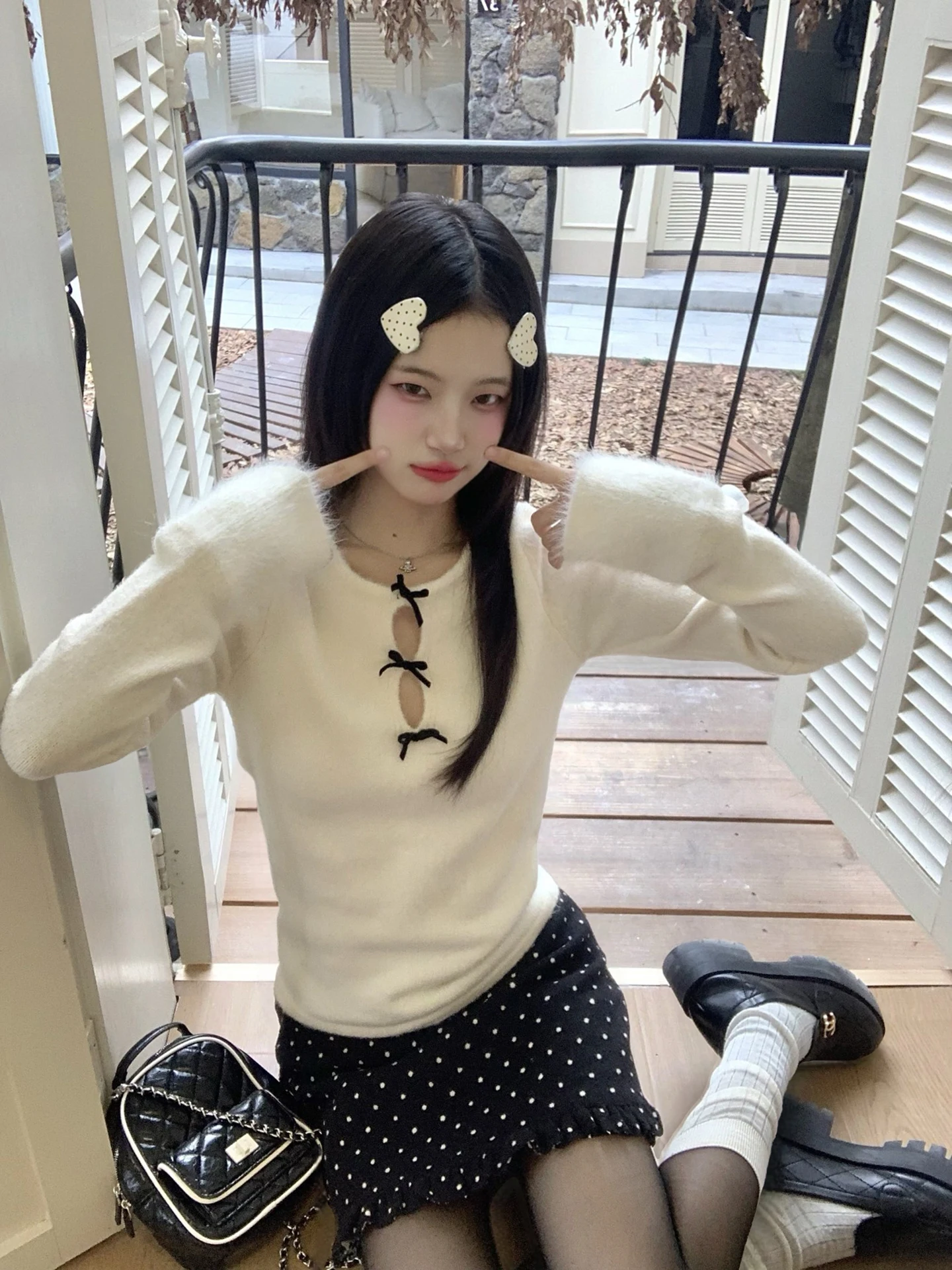 

Korean Sle Thiened Winter Knitted Sweater Hollow out Knot Pure Desire Slim Fit Top for Young Women