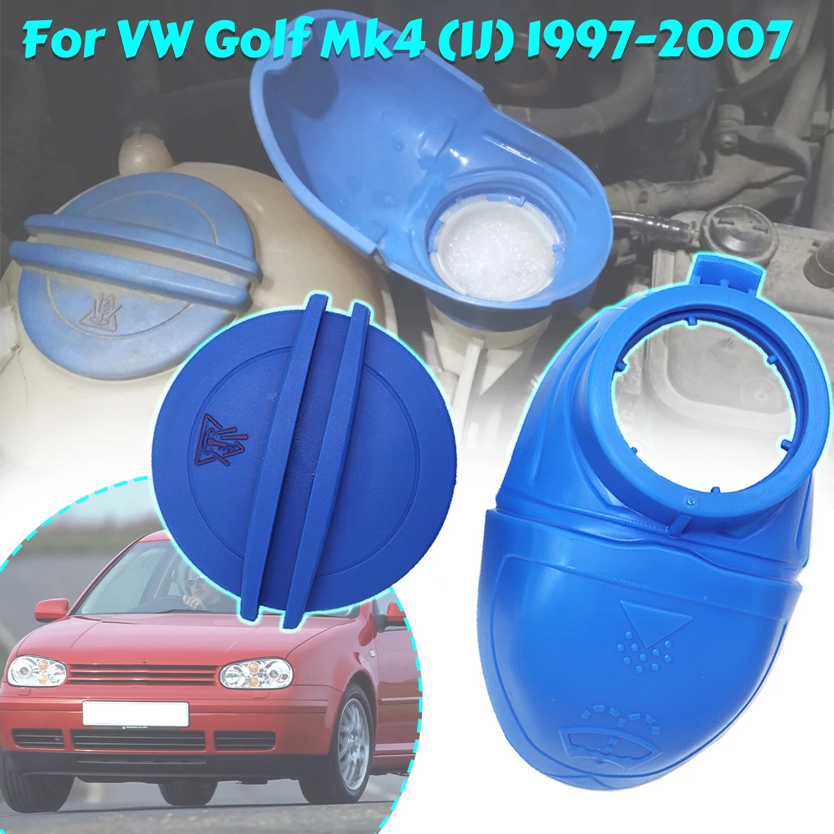

Car Wiper Washer Fluid Reservoir Funnel Lid Cap Radiator Coolant Recovery Expansion Tank Cover For VW Golf Mk4 1J 1997 1998-2007