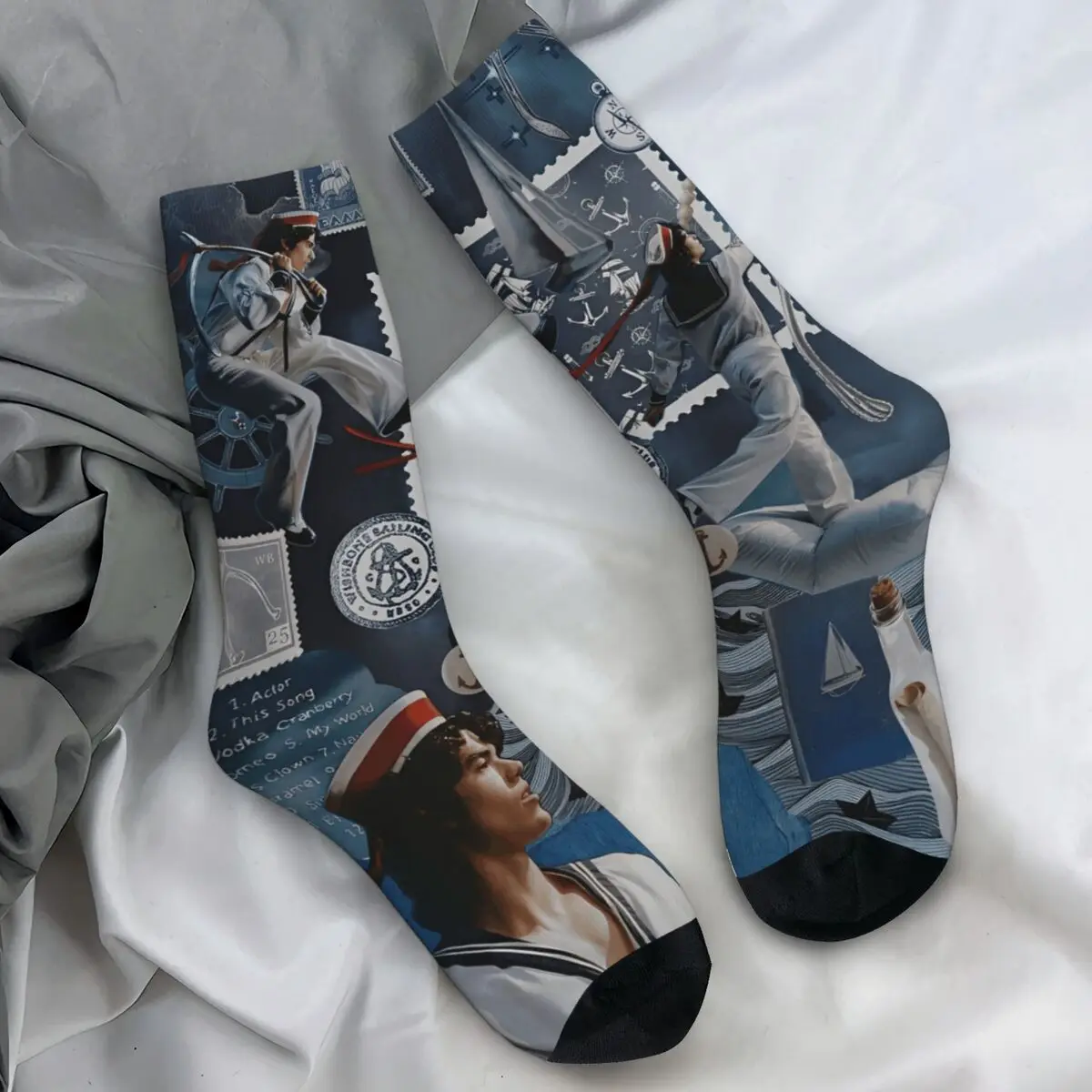 

Серые чулки для альбома Conan Wishbone, носки в стиле ретро с принтом, осенние противоскользящие носки, мягкие носки для скалолазания для пары