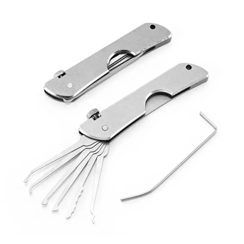 

Portable Compact Lock Picking Set Rust-resistant Versatile Door Open Keys 6 In 1 Professional Automotive Pick Hook DIY