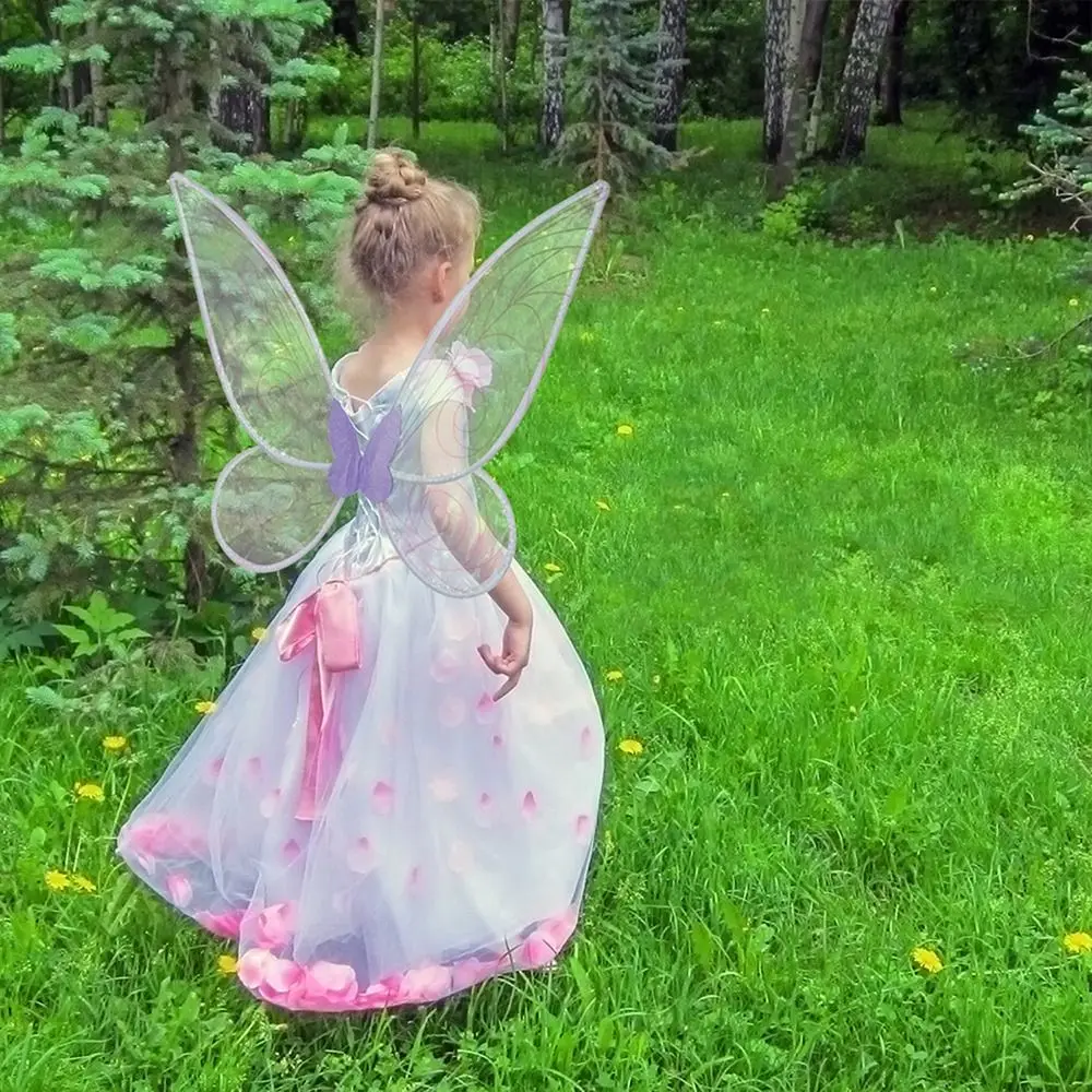 

Halloween Costume Butterfly Fairy Wings Sparkle Dress Up Props Set Princess Angel Wings with Crown Elf Ears Costume Cosplay