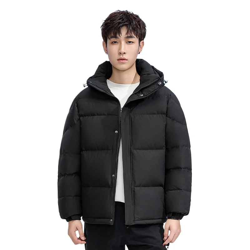 

Новые зимние мужские короткие пуховые куртки с капюшоном, пальто на утином пуху, более толстые теплые повседневные пуховики, мужские уличные ветрозащитные парки, размер 3XL
