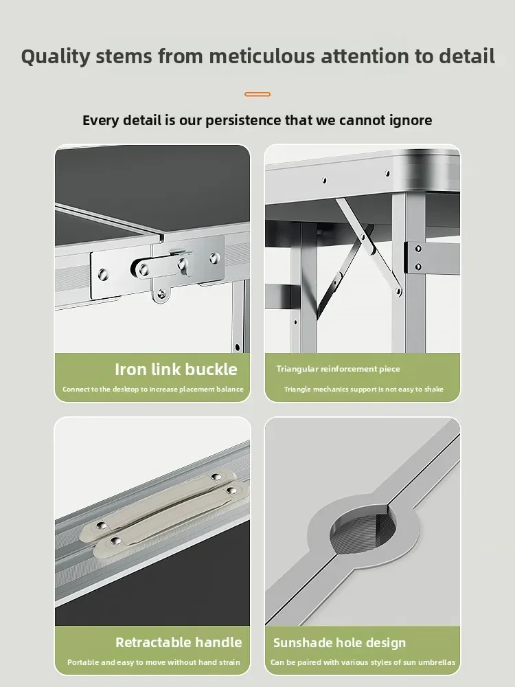 طاولات قابلة للطي لبيائعين الشوارع، طاولات خارجية محمولة مع ارتفاع قابل للتعديل مناسب للتخييم وسوق النزهات الليلية.