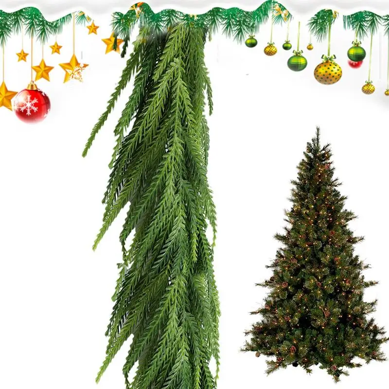 

270CM Artificial Plants Christmas Garland Wreath Xmas Home Party Wedding Decoration Pine Tree Rattan Ornament for Christmas