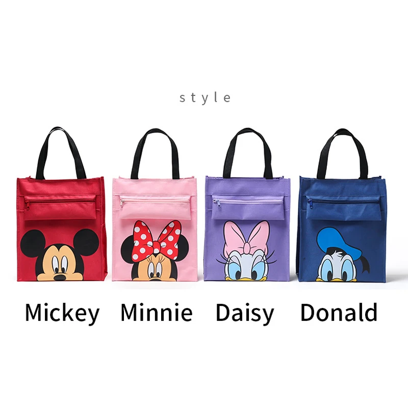 MINISO Original Mickey Mouse Handbag Cartoon Casual Portable Oxford Cloth bag Pen File Folder for Papers Student Stationery