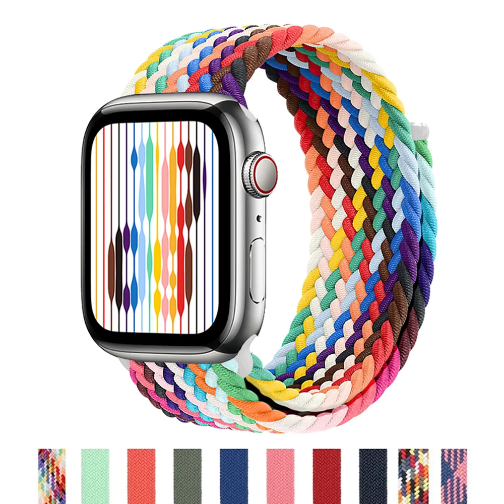 Band For Apple watch strap 44mm 40mm 45mm 41mm 42mm ultra 49mm correa Braided Solo Loop bracelet Apple watch series 7 3 5 se 6 8