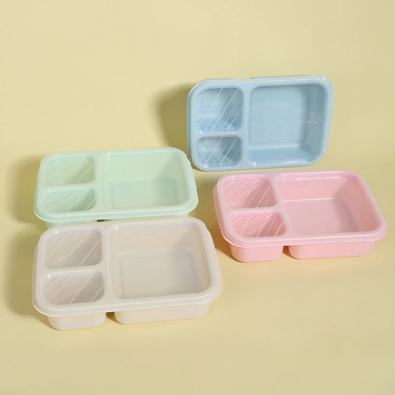 Fiambrera japonesa, cajas Bento de plástico portátiles de gran capacidad para exteriores con compartimentos