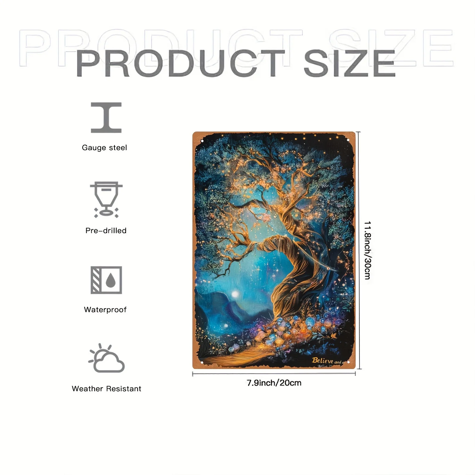 براعة فريدة من نوعها، صدق ووافعل" لوحة فنية جدارية من الحديد المطاوع مستوحاة من الطراز العتيق - لوحة قصدير مقاس 8 × 12 بوصة للمنزل والمكتب #4