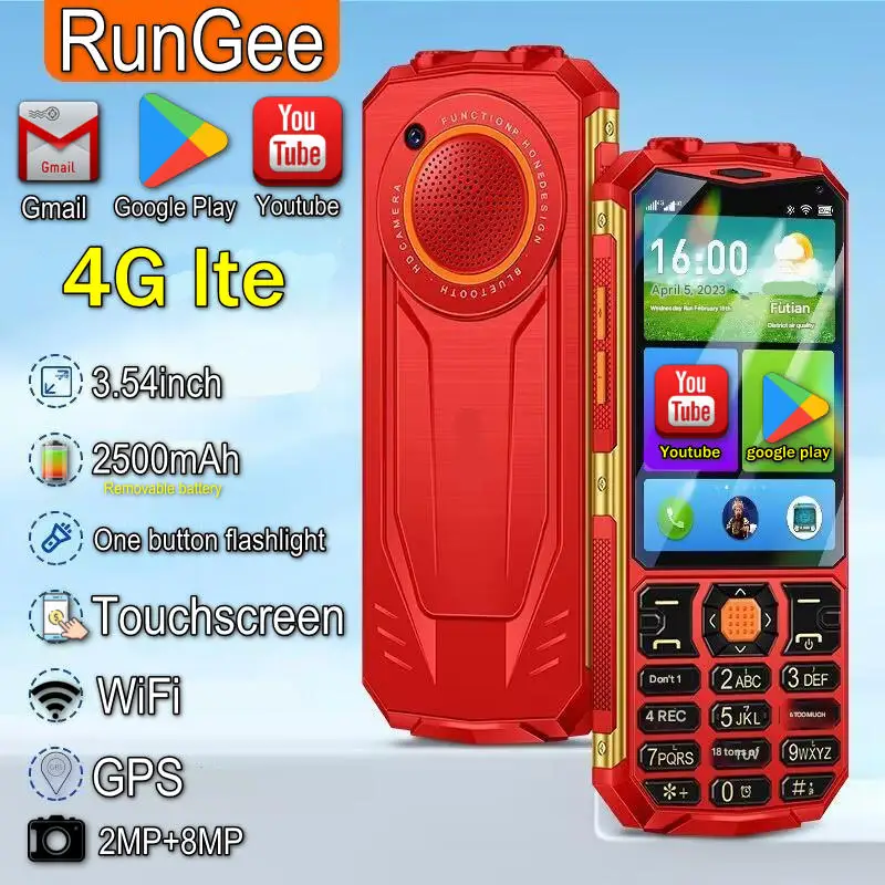 Rungee MAX pro android touchscreen button phone wifi GPS 4GB+64GB Removable battery 2500mAh 8MP Camera