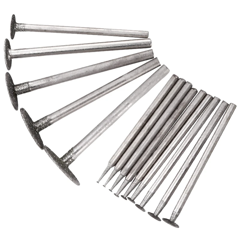 Brocas de pulido de piedra de diamante, vástago de 3/32 pulgadas para el cliente, accesorios de herramientas rotativas de alta precisión, 14 Uds.