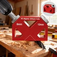 45 ° Handheld Pocket Drill Guide Locator Doweling Jig, Aluminum Oblique Hole Puncher for DIY Carpentry Projects Joints Tool