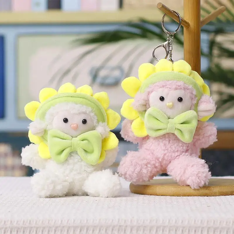 Niedlicher, weicher, flauschiger Schaf-Plüsch-Schlüsselanhänger mit angenehmer Haptik zur Taschendekoration, Geburtstagsgeschenk für Kinder – Detail 2