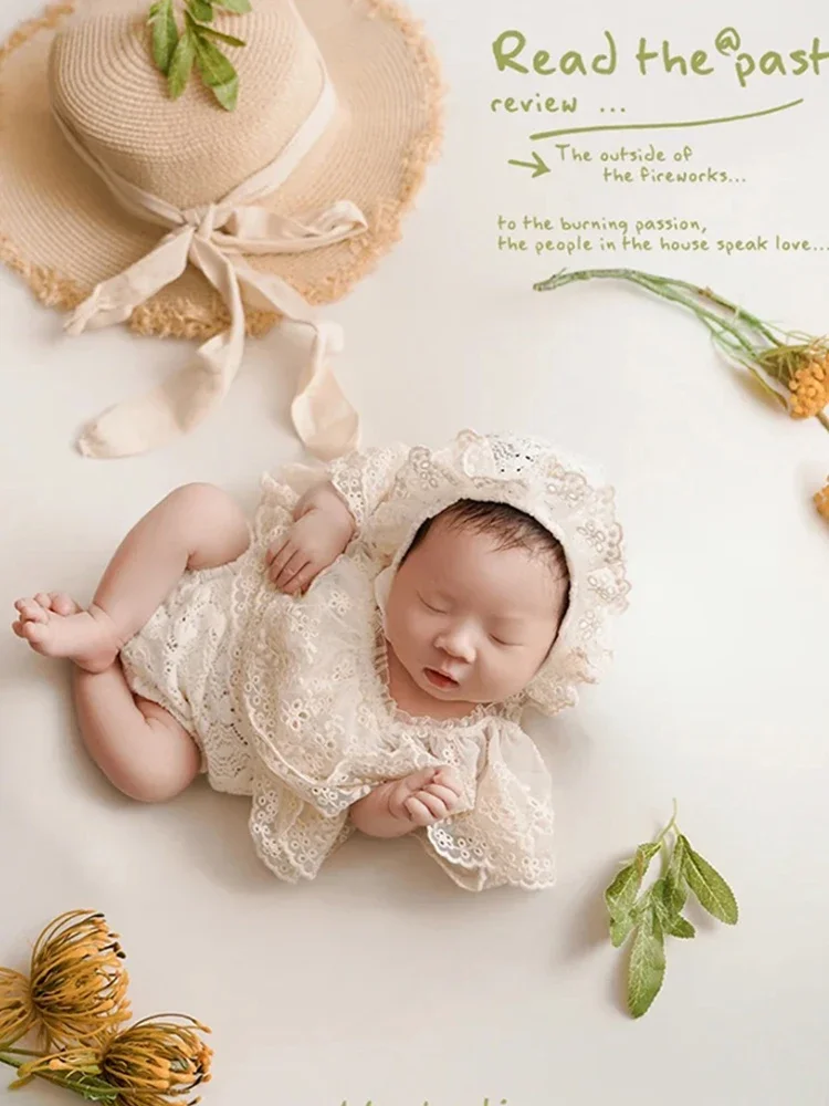 Newborn photography clothing props baby full moon photos costumes lace princess dresses theme studio photos 신생아사진