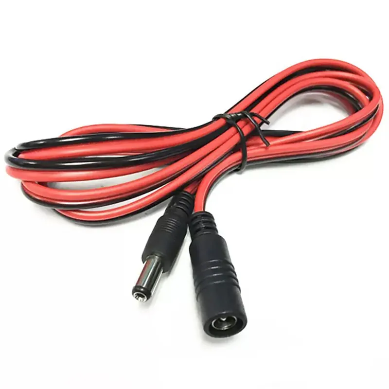 18AWG DC Power Plug 5.5 X 2.1mm Female To Male CCTV Adapter Connector Cable 12V 10A 120W Max. Power Extension Cord 1.5m