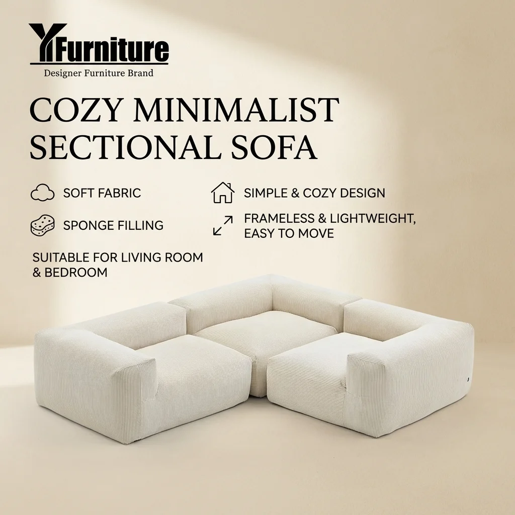 Wholesale Vacuum Compressed Sofa Modern Living Room Sofas Lightweight Packaging Boneless Couch