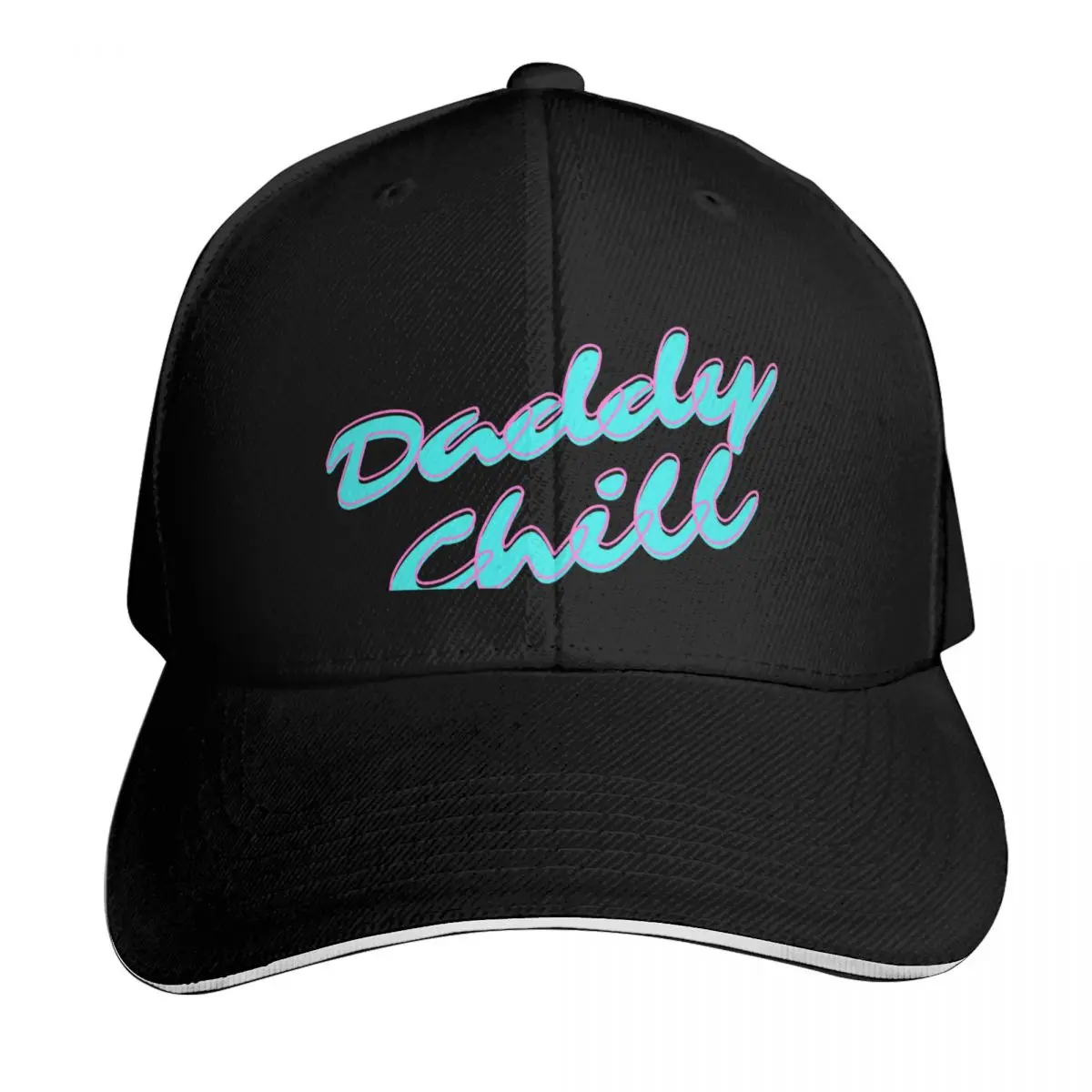 Daddy Chill Baseball Cap Contrast Two Tone Brim Snapback Flat Bill Strapback Dad Hat