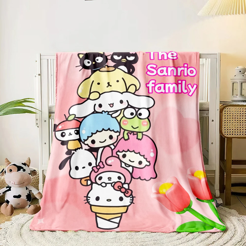 The Sanrio family HD Print Blanket. Soft and Comfortable,Nap,travel,work,living Room,bedroom,Chair,sofa,Picnics,Blankets,Gifts.