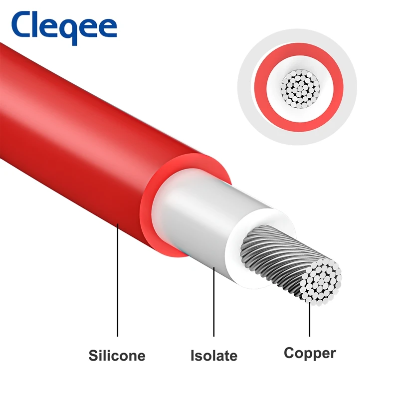 Cleqee-マルチメータ用バナナプラグ、8個、ダブル4mm、シリコンケーブル線、3フィート/1m、1000v/15a