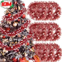 10/2M Christmas Decoration Ribbon Garland Ornaments Red Strips for Christmas Tree Bar Tops Wedding Party Decoration Supplies