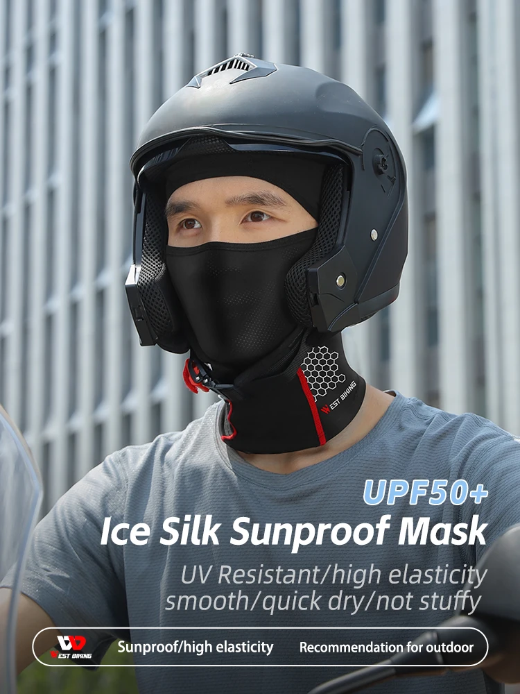 AliExpress West Biking WEST BIKING Cycling Mask Breathable Ice Silk Balaclava UPF 50+ Sunscreen Full Face Headgear for Motorcycle Bicycle Equipment