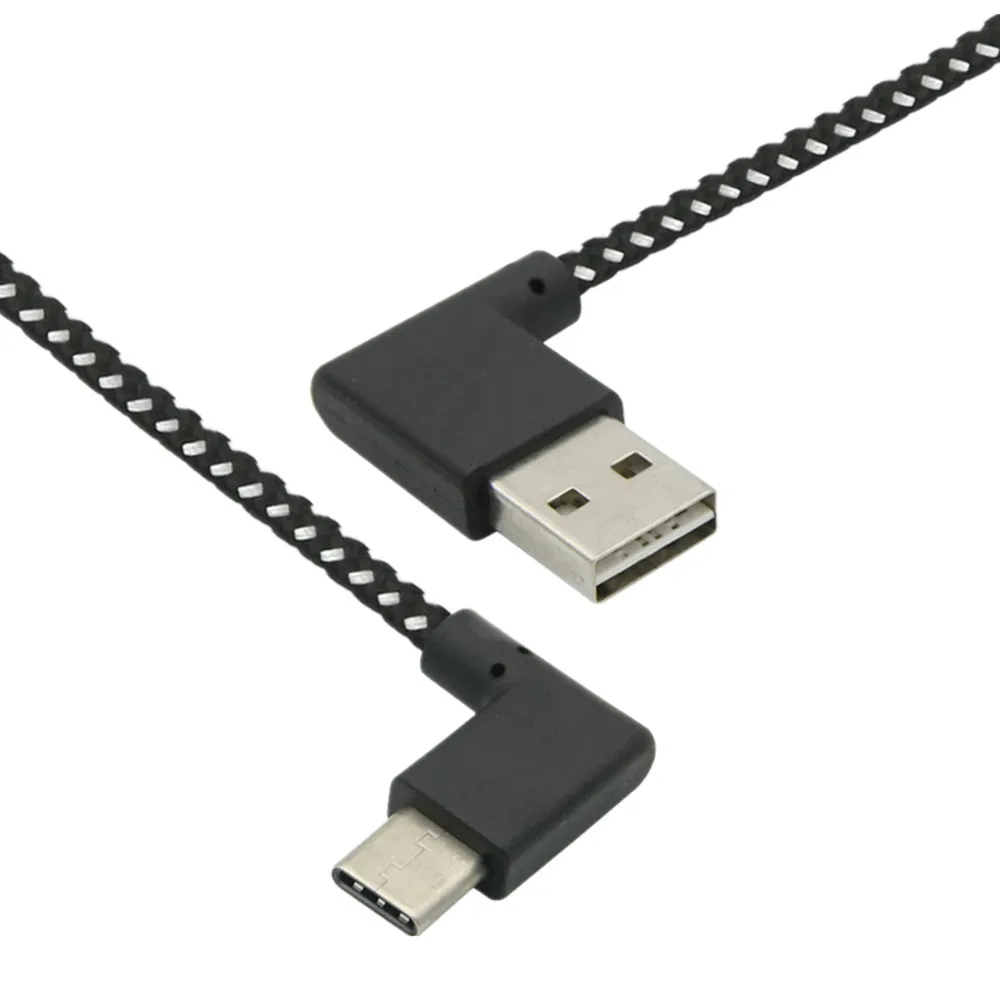 90 درجة زاوية USB2.0 (Type-A) ذكر إلى USB3.1 (Type-C) ذكر 90 درجة زاوية USB مزامنة البيانات وشحن كابل موصل 0.2 متر/1 متر/2 متر