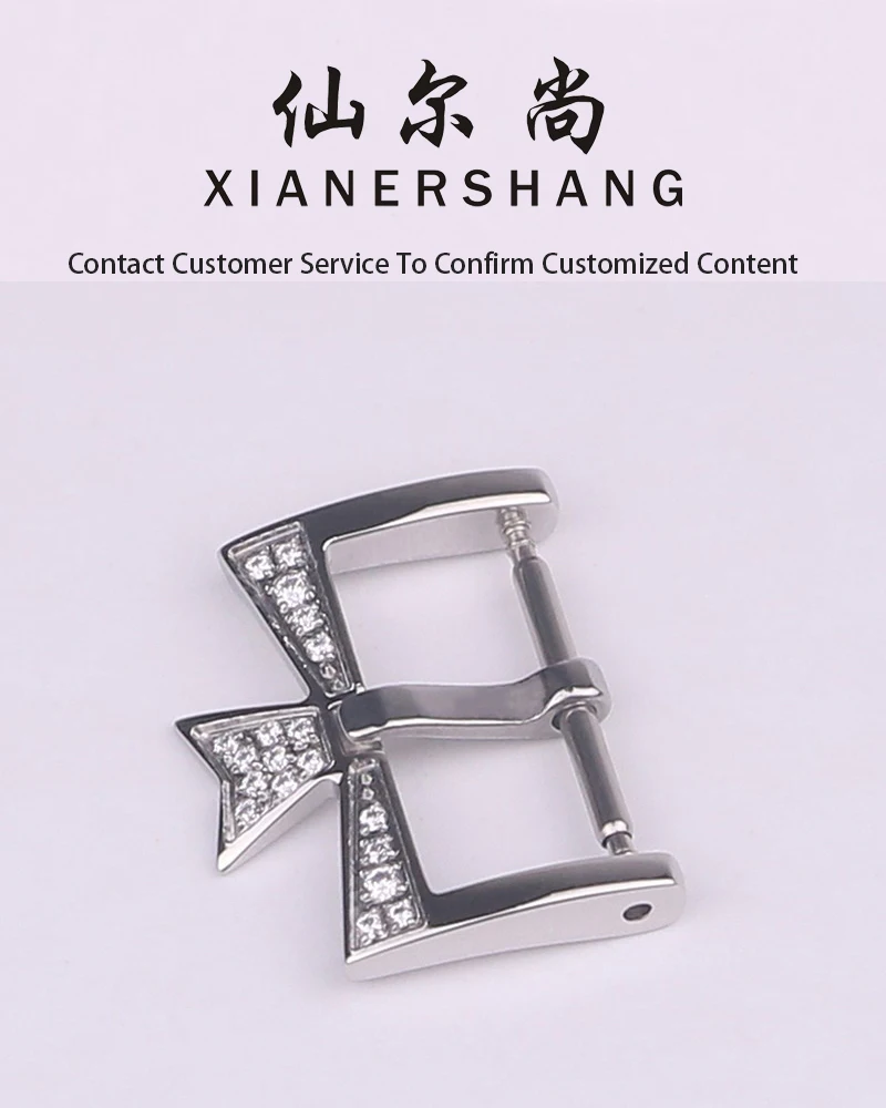 XIANERSHANG Women Custom V-acheron C-onstantin Luxury Watch Clasp 16MM Diamond Inlay Belt Buckle 316L Stainless Steel Pin Buckle