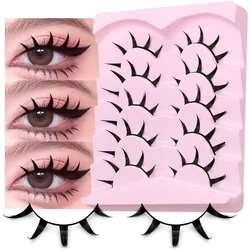 GROINNEYA Manga Lashes 3D Mink Lashes Natural Eyelashes Soft Cross Wispy False Eyelashes 3D Natural Lashes Eyelash Extension