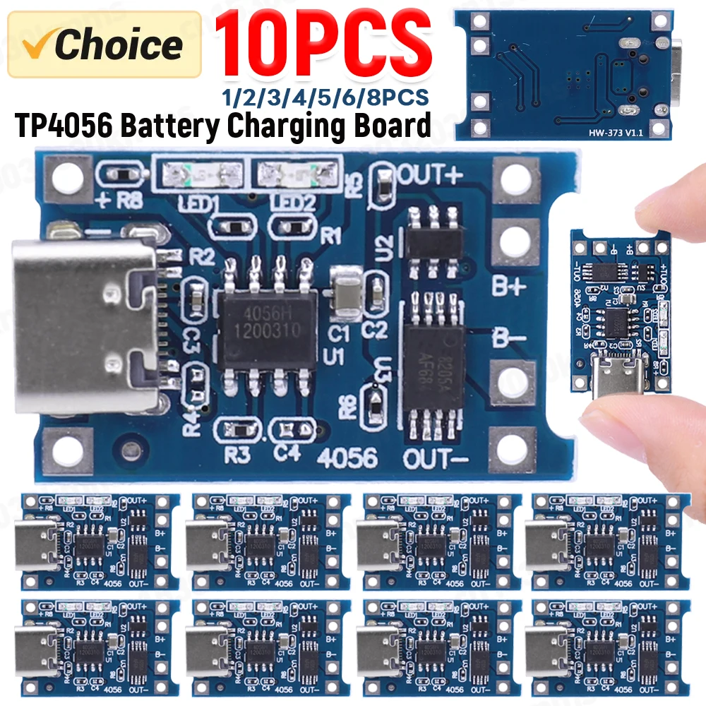 1-10 pièces TP4056 Module de charge de batterie 1A panneau de chargeur de batterie Portable Type C Micro USB 4.5V-5V pour Batteries au Lithium