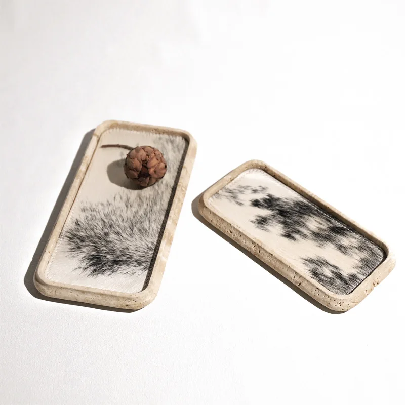 PYJ Huangdong Stone Real Horse Hair Aromatherapy Home Decoration Cloakroom Entrance Storage Tray