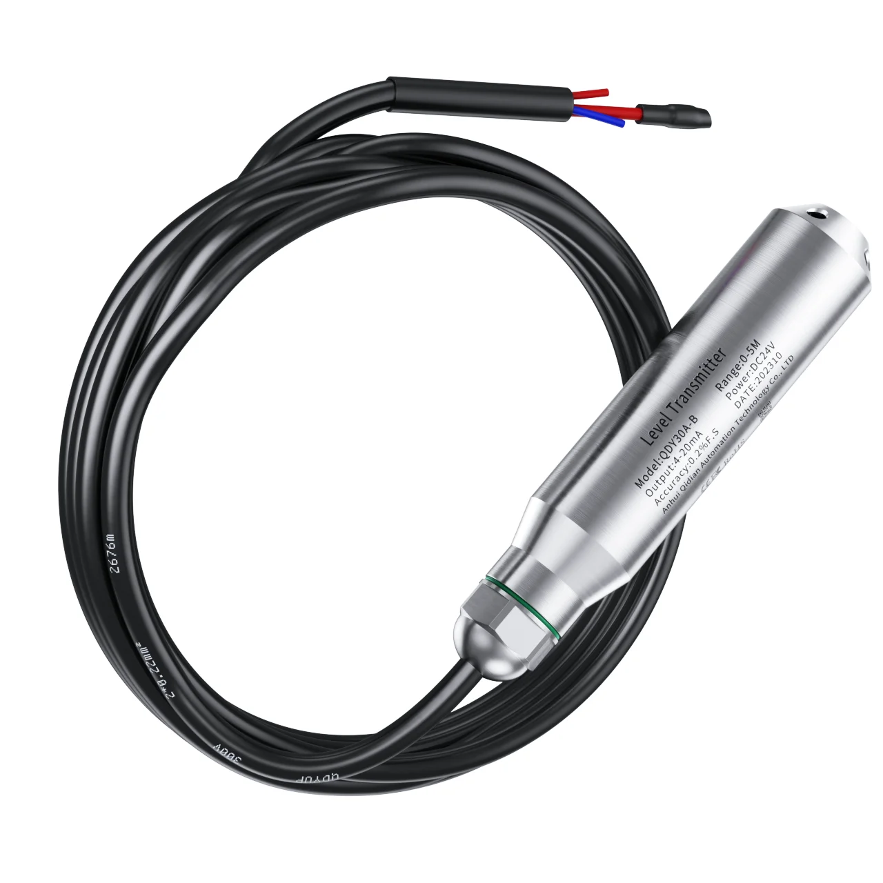 

Submersible Liquid Level Sensor 0-5m IP68 DC 24V Water Level Sensor 4-20mA 0-20mA 0-10V 0-5V RS485 Submersible Level Transmitter