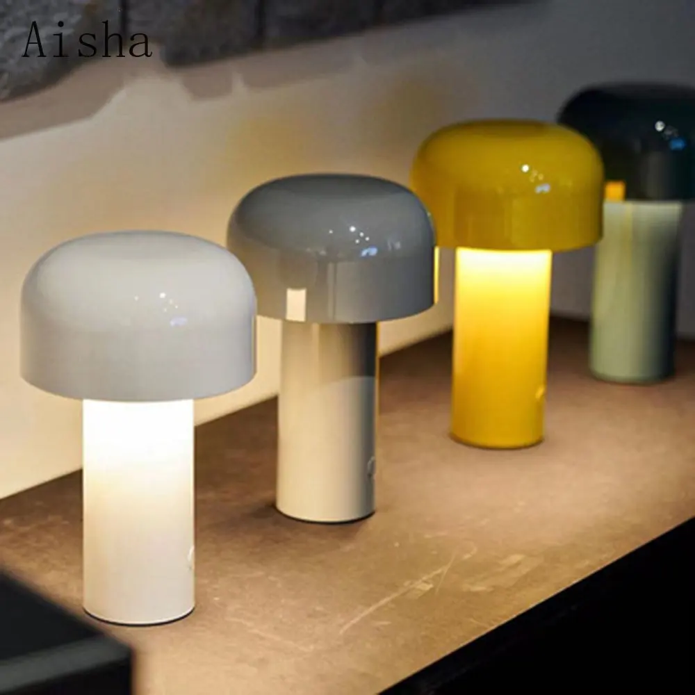 

Mushroom Table Lamp Portable LED Wireless Charging Touch Table Lamp Desktop Study Decoration Bedroom Night Light USB Charging