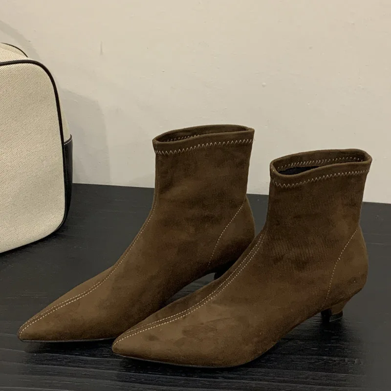 

Eilyken Spring Autumn New Fashion Pointed Toe Women Ankle Boots Concise Thin Low Heels Casual Female Shoes