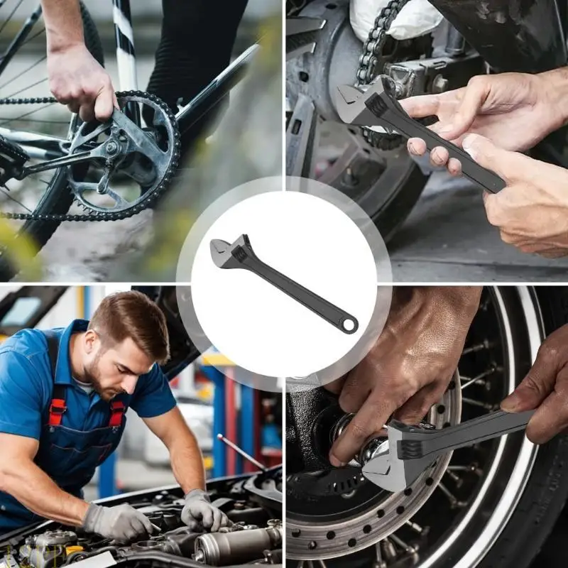 12PF Quick Release Adjustable Spanner with Nonslip Coated Handle for Machinery Applications Plumbing Automotive Repairs