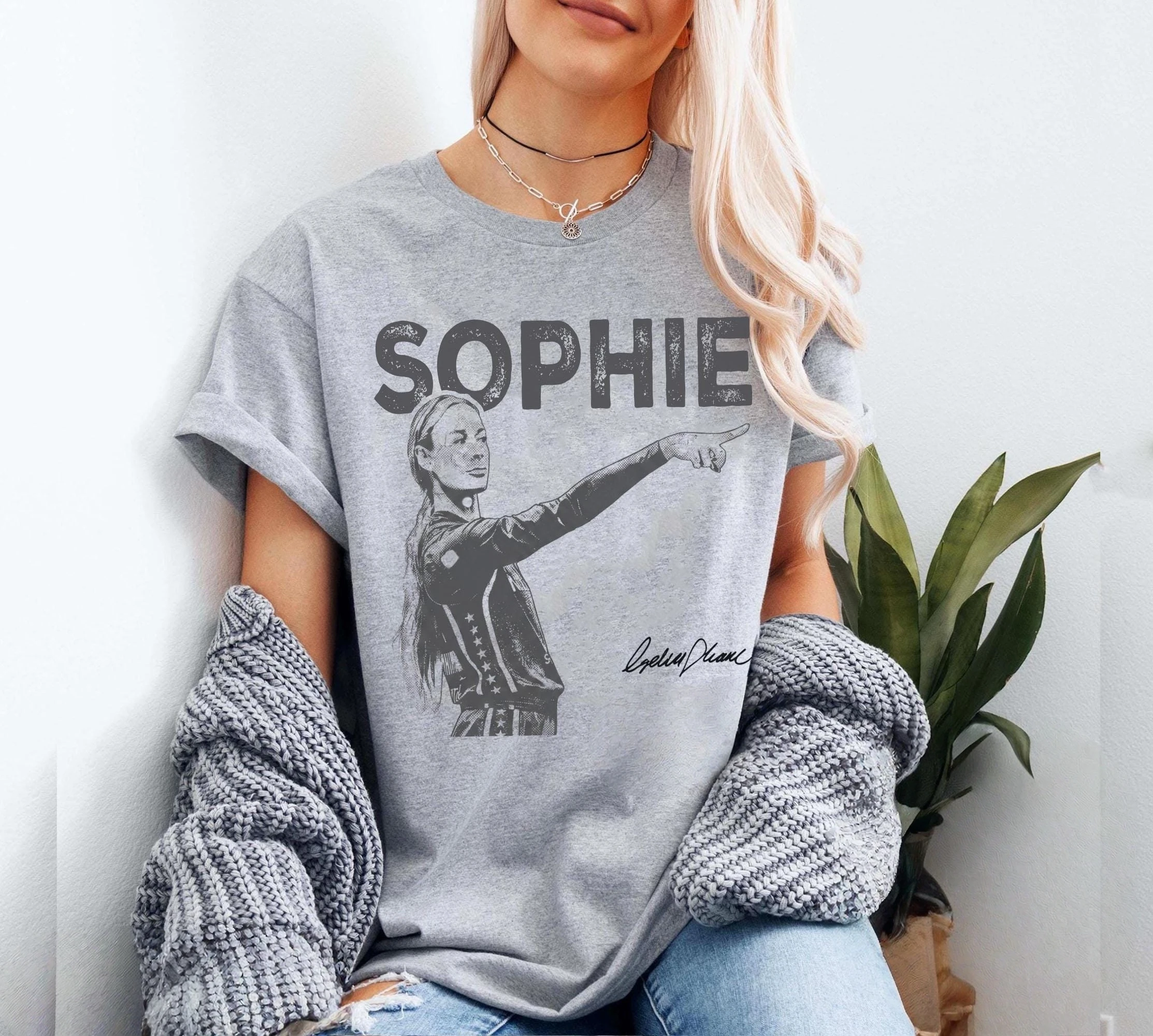 2026 Sophie Cunningham Pointing Meme Bedrucktes Unisex T-Shirt 100% Baumwolle Herren Damen Beliebtes Mode-T-Shirt Fan-Geschenk Streetwear – Detail 4