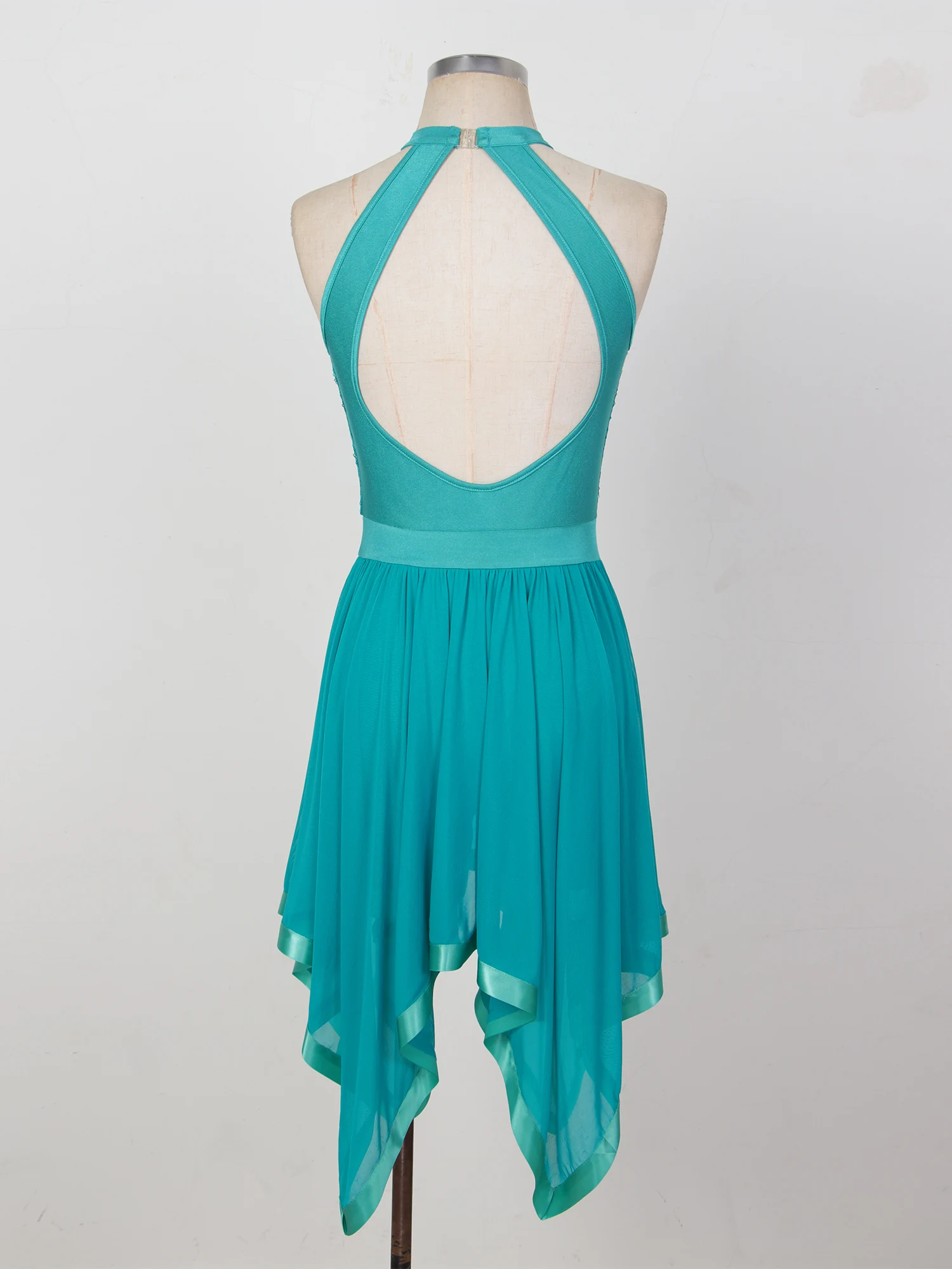 Vestido de Jazz Latino para mujer, lentejuelas brillantes, ropa de baile contemporánea latina, sin mangas, dobladillo asimétrico, vestido de Ballet, disfraces de espectáculo