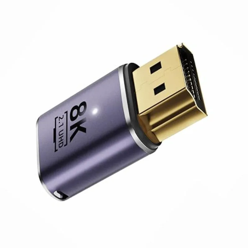 8K HDMI 2.1 Adapter, 90‑Degree Right‑Angle & Straight‑Style Optional, HDMI Male to Female UHD Video Connector Converter