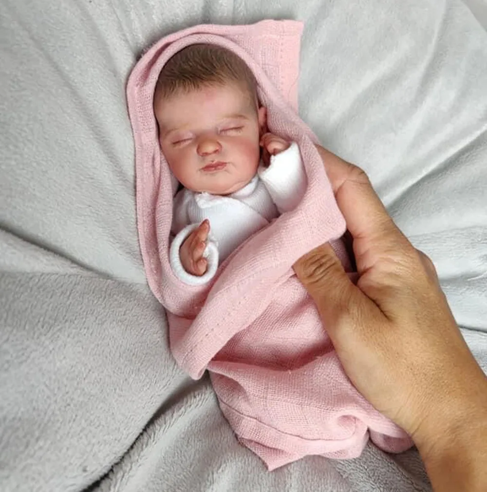 10inch Already Finished Bebe Reborn Doll Miniature Newborn Baby Real Touch Soft Silicone Vinyl 3D Painted Visible Veins Doll Toy