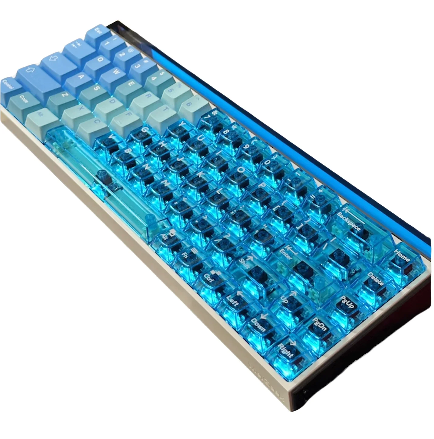 Imagem -06 - Aulidtech Havaí Gelo Keycaps Transparente Azul Gradiente Pbt Corante Sub uv Semi Brilho Através para Teclado Mecânico Neve Montanha