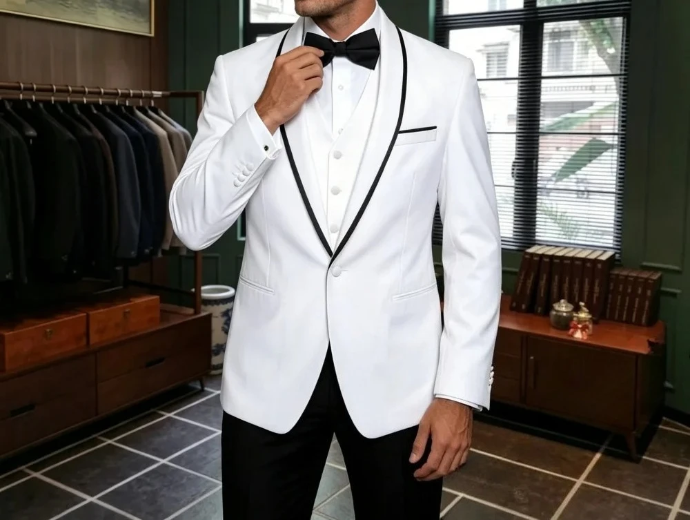 Three Pieces Suit Set for Men, Formal Tuxedo for Wedding, Dinner Dating Evening Prom Suit Attire Jacket Vest Pants Customized