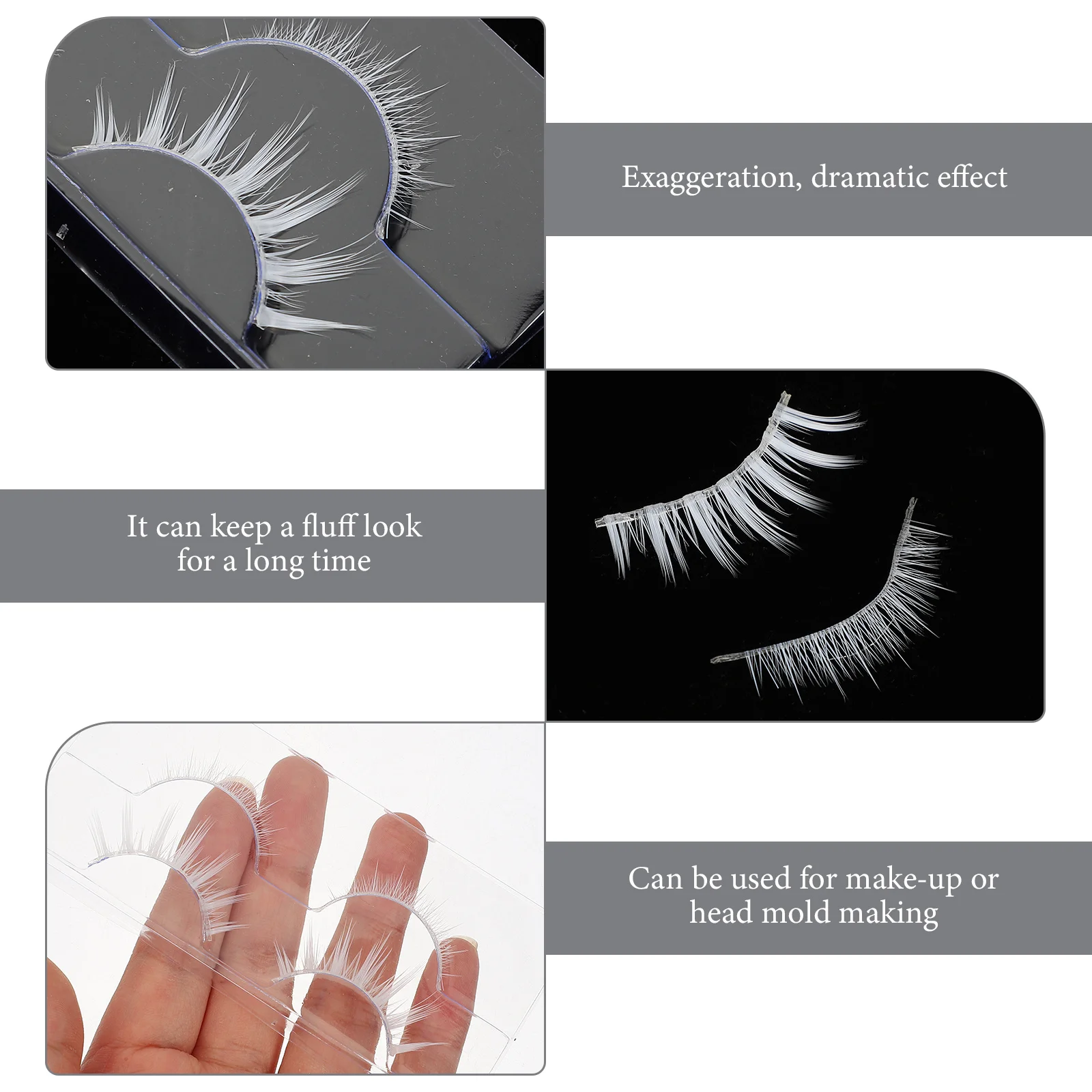 

2Pairs Faux Lashes High Quality Synthetic Fiber Lightweight Comfortable False Eyelashes for Women Bigger Brighter Eyes Makeup