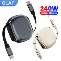 Olaf PD240W Retractable USB C To Type C Cable Fast Charging Wire For iPhone 16 15 MacBook iPad Samsung Xiaomi Huawei USB C Cable
