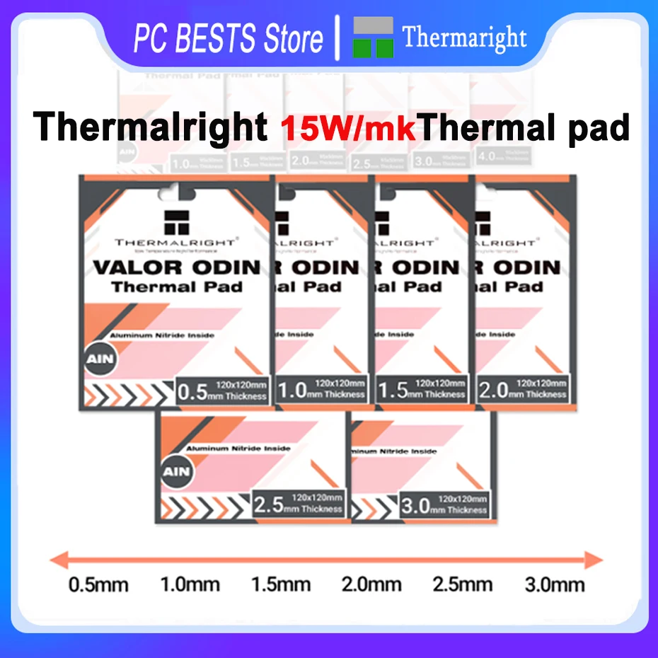 

Thermalright VALDR ODIN Thermal Pad Conductivity 15w/mk 95x50mm For GPU/CPU Motherborad Chip Heat dissipating silicone pad