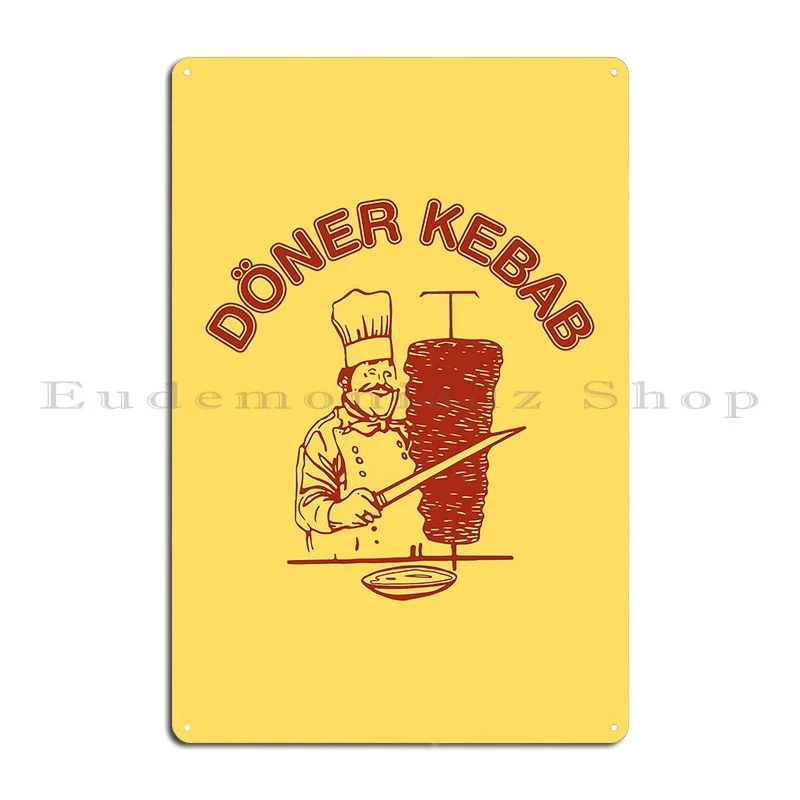 Doner Kebab Classic Style Women Fashionable Trending Graphic For Trending Metal Plaque Iron Cave Wall Cave Tin Sign Poster