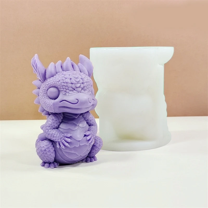3D Cute Dragon Candle Silicone Mold DIY Handmade Aromatherapy Gypsum Soap Making Mould Epoxy Resin Mold Home Decor Crafts