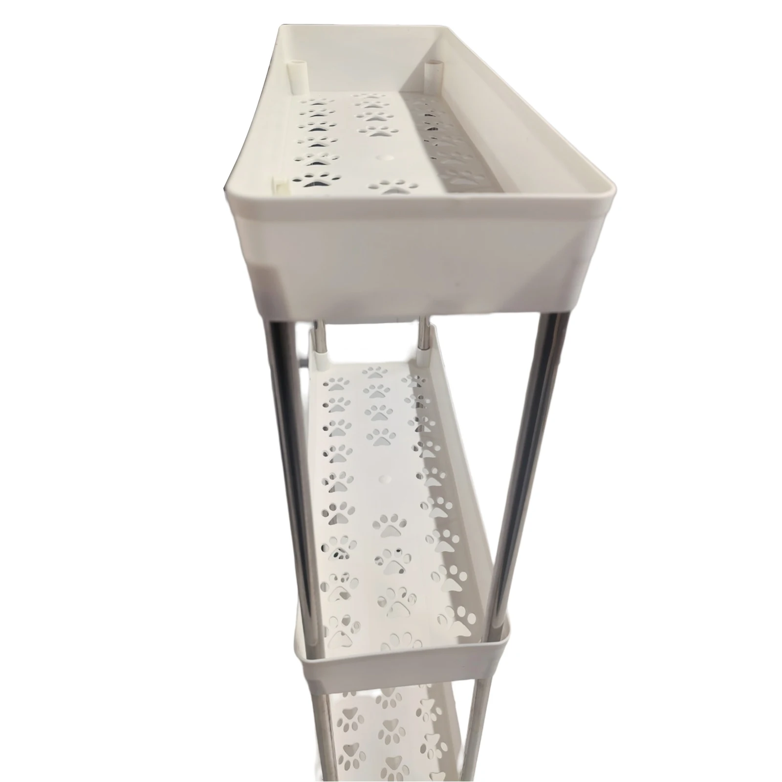 3-Tier Slim Mobile Shelving Unit Multi-Layer Utility Carts Shelf Rack for Kitchen Bathroom Laundry Room Narrow Places