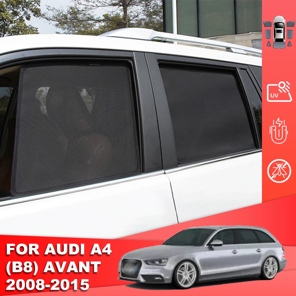 For Audi A4 AVANT B8 2008-2016 Magnetic Car Sunshade Shield Front Windshield Curtain Rear Side Baby Window Sun Shade Visor