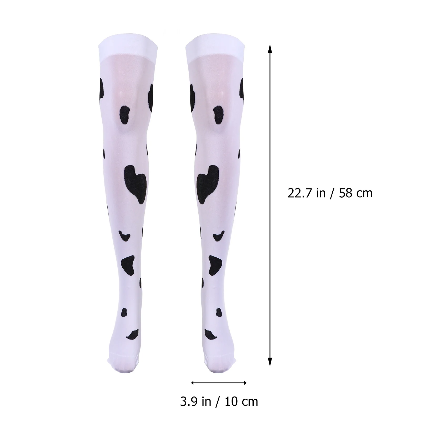 

1 Pair Cow Pattern Long Tube Socks For Women Breathable Soft Nylon Stockings Over The Knee High Comfortable Female Long Socks
